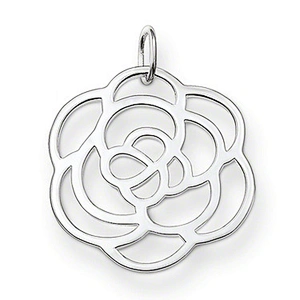 Rose gold plated flower design silver jewelry necklace