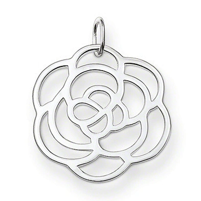Rose gold plated flower design silver jewelry necklace