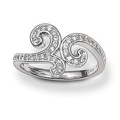 Rose gold plated cz set beauty silver big bridal rings