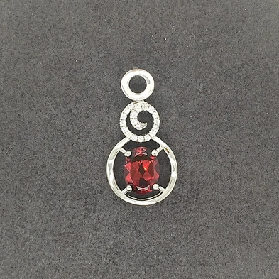 Red Stone Bubble Gum Bead Necklace, 925 Silver Red Stone Pendant, Swirled Charm Red Gem Bubble Pendant