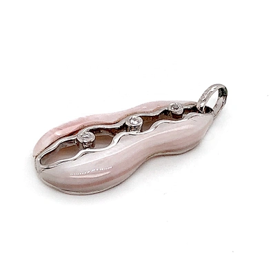 Refined Natural Pink Shell Silver Calabash Design Cheap Necklace Pendant
