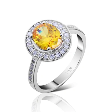 Aquamarine stone cz inlaid retail round silver rings