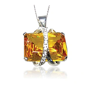 Women silver big yellow amber jewelry for party