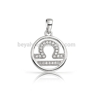925 Sterling Silver Zodiac Libra Pendant wholesale jewelry