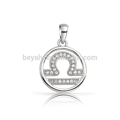 925 Sterling Silver Zodiac Libra Pendant wholesale jewelry