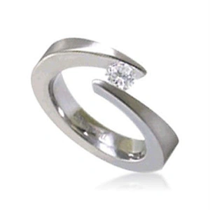 Cheap tension setting zircon stainless steel meaningful rings