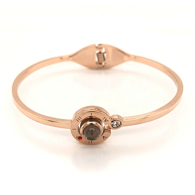 100 languages i love you bracelet, stainless steel rose gold bracelet