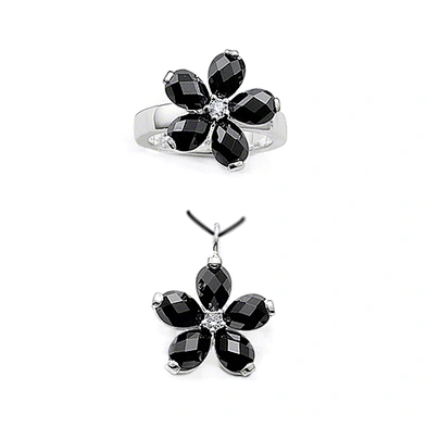 Beauty flower series silver or brass fashion jewelry set