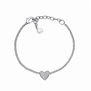 Girls luxury cz heart silver 925 charm bracelets
