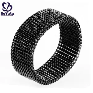 Fashion popular tat braided 316l surgical stainless steel ring