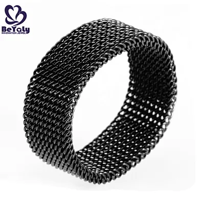 Fashion popular tat braided 316l surgical stainless steel ring