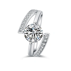 AAA cubic zircon girls white gold engagement rings
