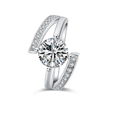 AAA cubic zircon girls white gold engagement rings