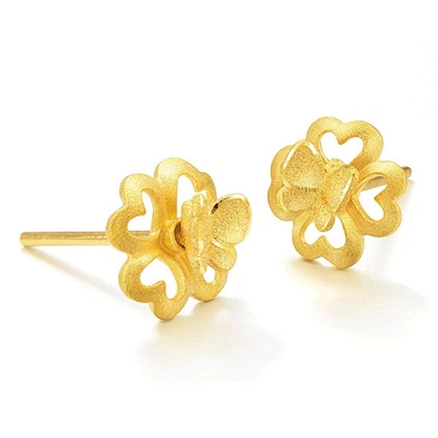 Innovate design beauty ladies 24 carat gold earrings