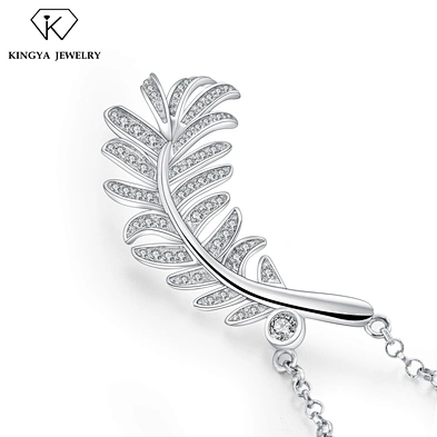 White Cz Stone Leaf Jewelry Bridal Wedding Fancy Necklace Set