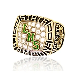 Blue enamel custom signet boxing championship rings