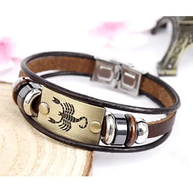 Wholesale engrave cuff men's braided leather wrap bracelet blank