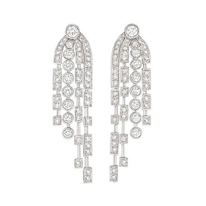 Brilliant Crystal Chandelier Silver Brand Name Earring