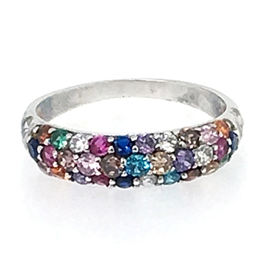 Fashion colorful cz silver cock ring engagement ring
