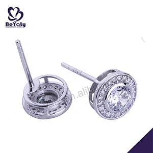 Christmas stock 925 sterling silver cz studs earrings