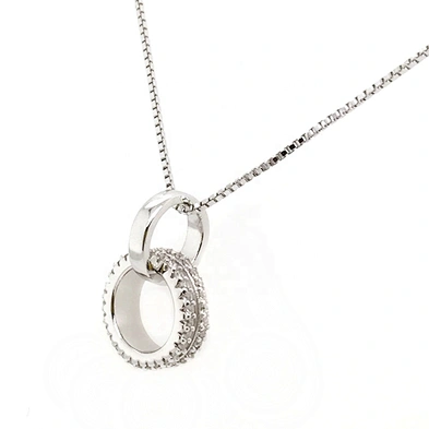New Hot Style Box Chain Two Circles Cross In Together Design Necklace