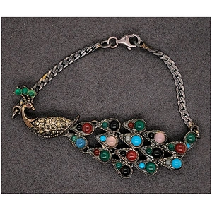 Anchors Crosses Leather Peacock Magnet Accessories For Ocean Jasper Wristband Feather Bracelet