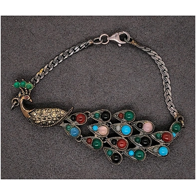 Anchors Crosses Leather Peacock Magnet Accessories For Ocean Jasper Wristband Feather Bracelet