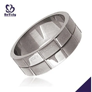 Plain style men wholesale stainless steel jewelry coin rings
