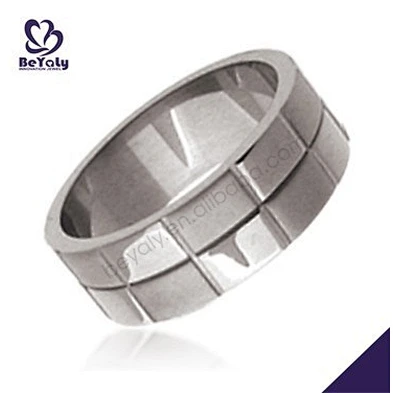 Plain style men wholesale stainless steel jewelry coin rings