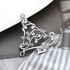 Wholesale double color euro-american christmas tree fashion brooch dress for the party and dinner