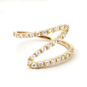 Gold plated wholesale custom 925 silver ring for female