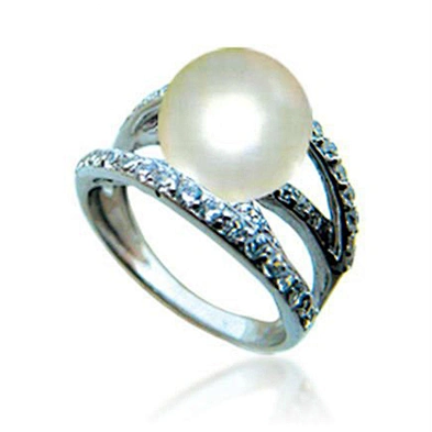 High end pearl decor hot sale 925 sterling silver ring wholesale