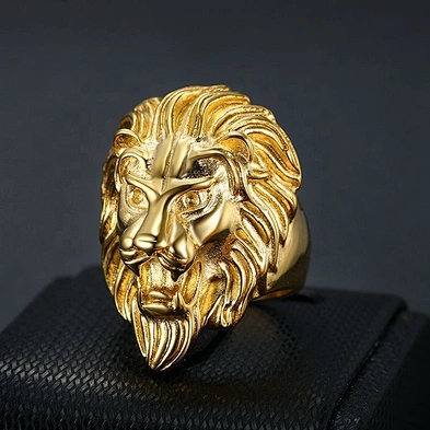 Cheap neat for unisex cool stainless steel lion gold ring