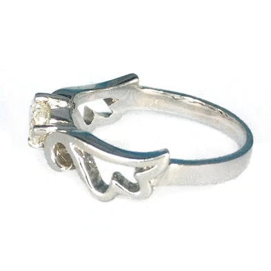 Fine guangzhou women's wings ring 9925 sterling silver jewelry finding