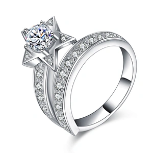 Adjustable Gemstone Engagement Wedding 925 Sterling Silver Platinum Ring Price