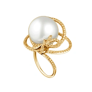 Rose gold plating beauty knot pearl silver second hand rings