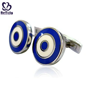 Personality round shape wholesale blue cufflink for men