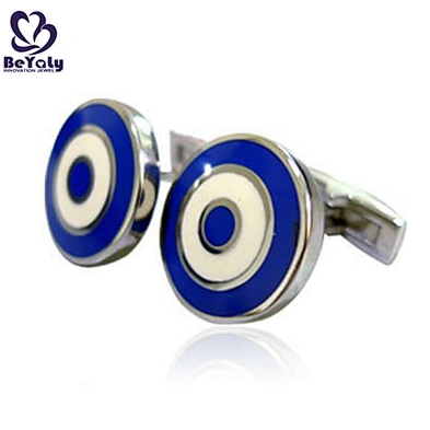 Personality round shape wholesale blue cufflink for men