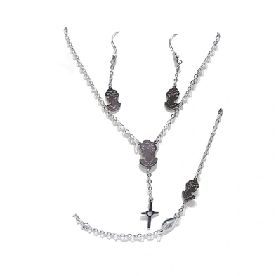 Christian cross design wholesale titanium jewelry set 2019