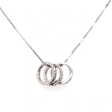 Letter Engraved Micro Pave Setting And Prong Setting Cz Circles Design Necklace