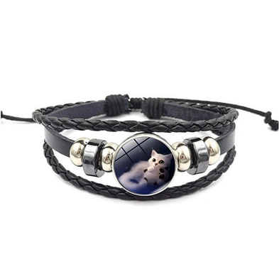 Personality Good Luck Customized Logo Stone Buddhist Cat Dubai Charm Bracelet