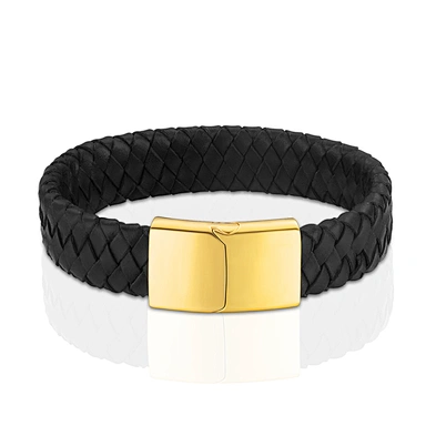 Cheap gold plated clasp stainless steel fashion leather bracelet