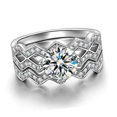 Pure 5925 silver diamond cock ring wedding engagement