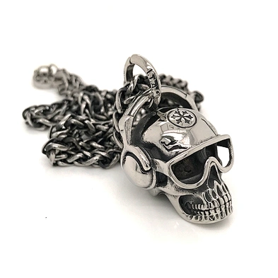 Skeleton Men Necklace Stainless Steel, Skull Stainless Steel Cuban Link Chain Necklace Custom