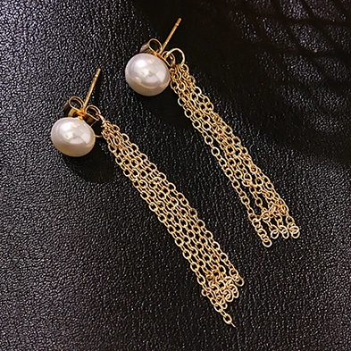 Premium French pearl multi-tassel earrings, two ways to wear silver needle earrings