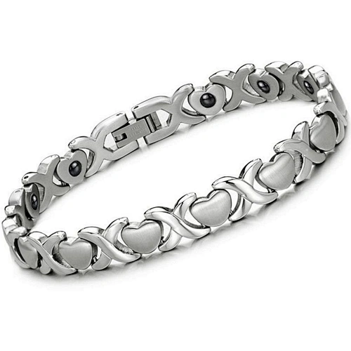Neat bead buckle stainless steel bracelet with magnetic therapy