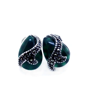 Wholesale jewelry silver thailand druzy quartz stud earring