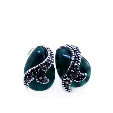 Wholesale jewelry silver thailand druzy quartz stud earring