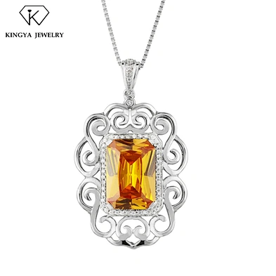 Yellow cz dancing girl sterling silver cage pendant wholesale