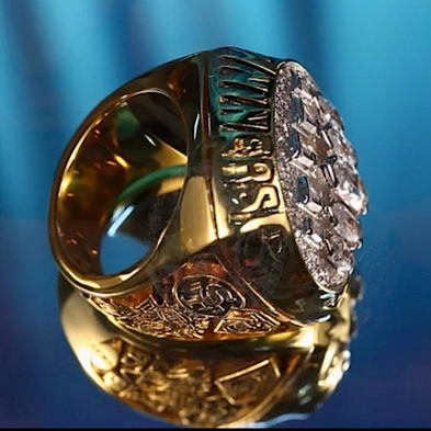 Gemstone pave setting custom design champions graduation ring